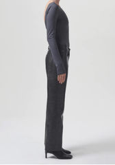 Agolde Sloane Mid Rise Straight Jean in Smoke