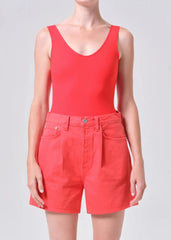 Agolde Tora Bodysuit in Vermillion Red
