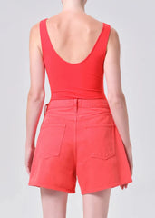 Agolde Tora Bodysuit in Vermillion Red