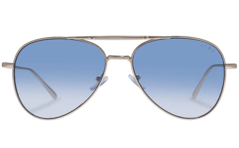 Aire Alpha Sunglasses in Bright Gold Blue Grad