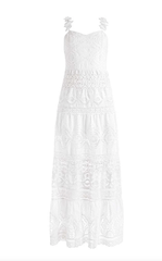 Alice & Olivia Alora Embroidered Maxi Dress in White