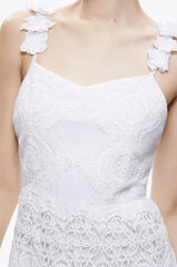 Alice & Olivia Alora Embroidered Maxi Dress in White