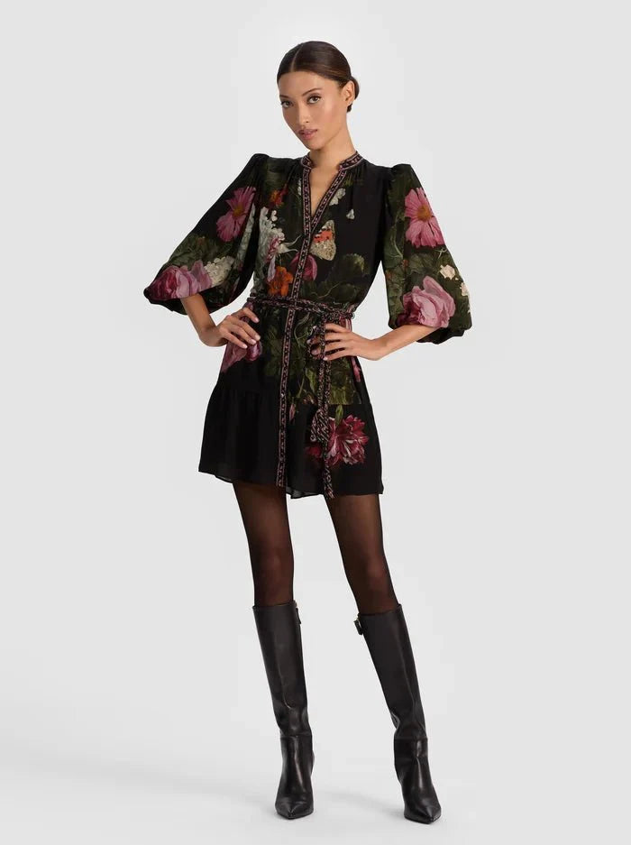 Alice + Olivia Antonette Mini Dress in Be Still