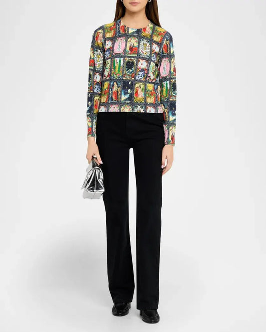 Alice + Olivia Carolee Printed Pullover in Enchanted Tarot