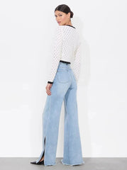 Alice + Olivia Dannie Shrug Bow Cardigan in Soft White Black
