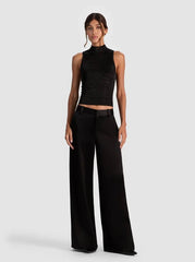 Alice + Olivia Darcey Metallic Tank in Black