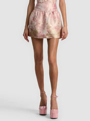 Alice + Olivia Ella Drop Waist Skirt in English Rose Toile