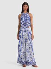 Alice + Olivia Frenchie Handkerchief Halter Top in Solstice