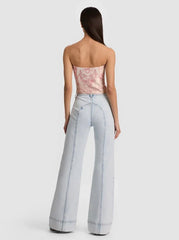 Alice + Olivia Kelcey Strapless Vest Top in English Rose Toile