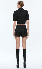 Alice + Olivia Ken Trouser Short in Black