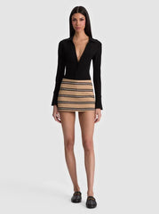 Alice + Olivia Mace Mini Skort in Beach Day Stripe