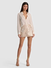 Alice + Olivia Rubi MIni Skirt in Gold
