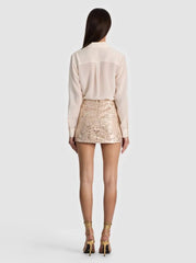 Alice + Olivia Rubi MIni Skirt in Gold
