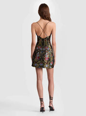 Alice + Olivia Tayla Mini Dress in Black Multi