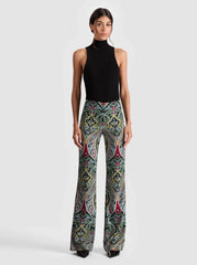 Alice + Olivia Teeny Fit Flare Bootcut in Paisley Poem