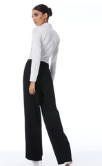 Alice + Olivia Willa Fitted Placket Top in White