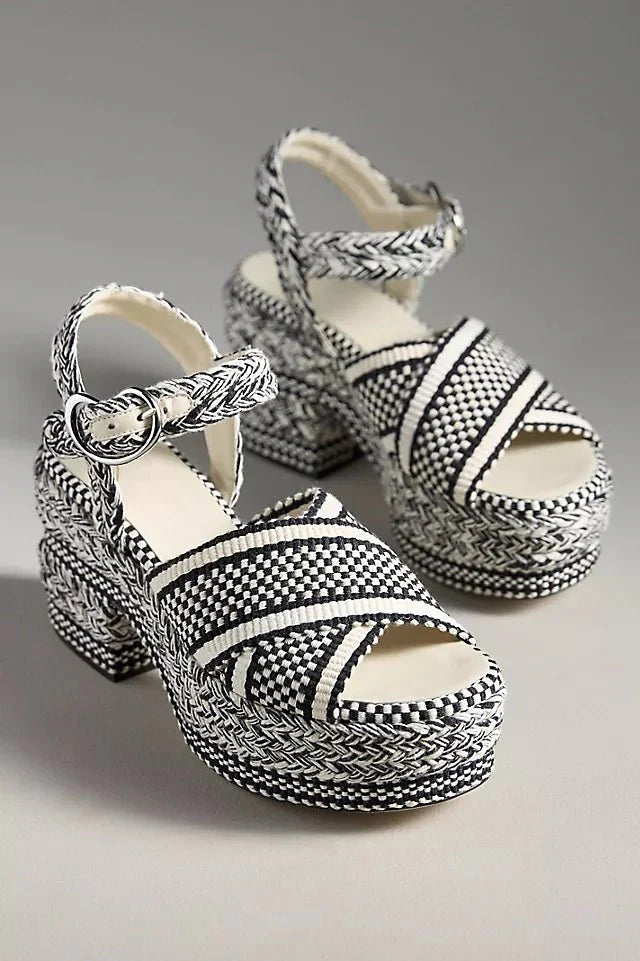 Amambaih Gala Heels in Ivory Black