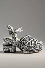 Amambaih Gala Heels in Ivory Black