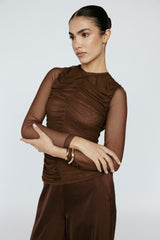 Amanda Maria Sequin Midi Skirt in Coco