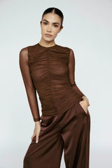 Amanda Maria Sequin Midi Skirt in Coco