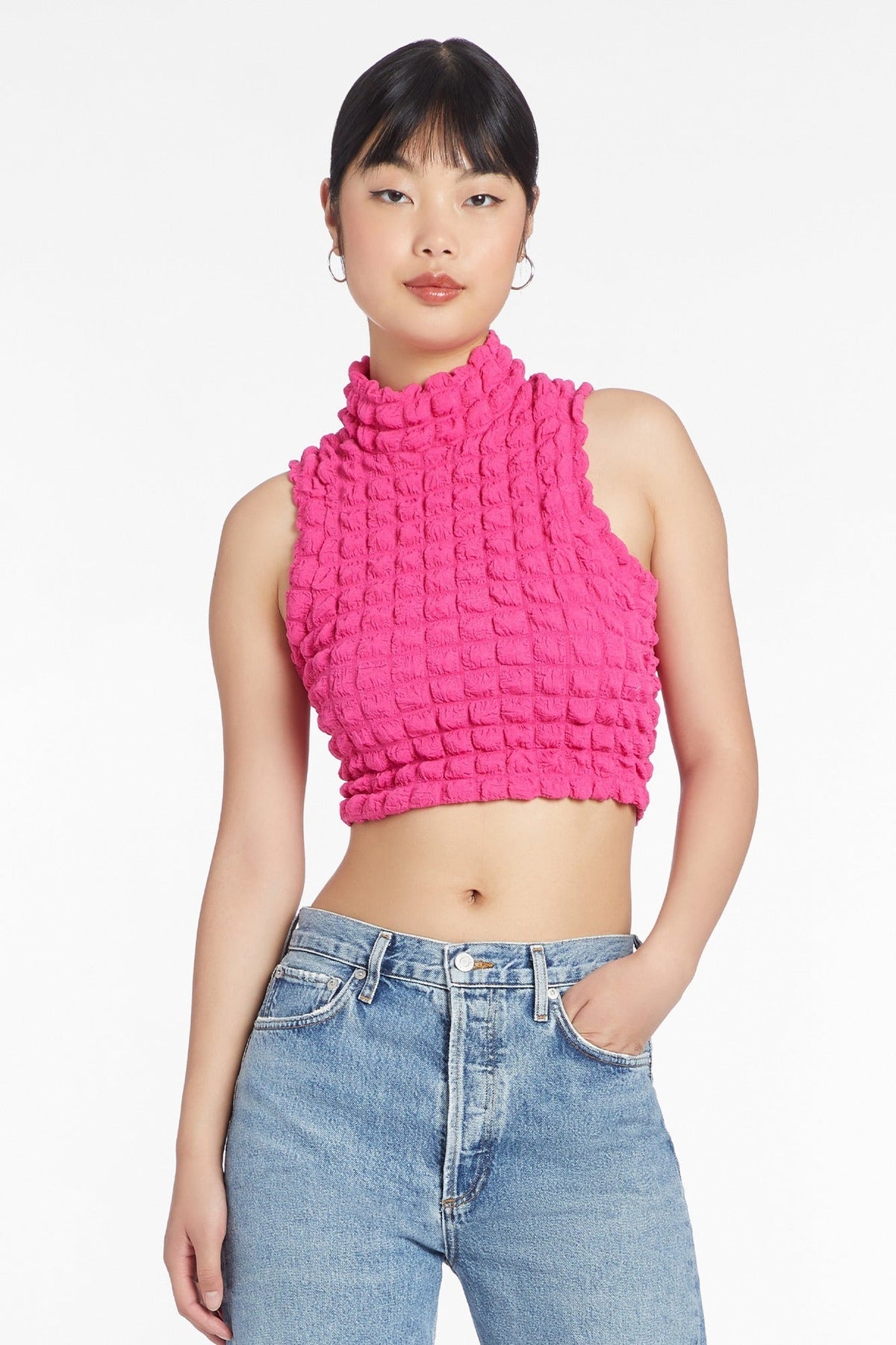 Amanda Uprichard Amiri Knit Top in French Rose