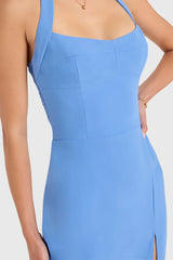 Amanda Uprichard Antonella Midi Dress in Atlantic