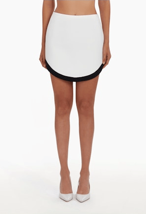 Amanda Uprichard Arlo Skirt in Ivory Black
