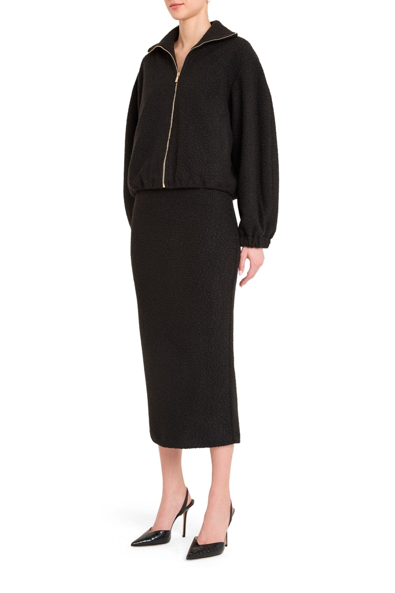 Amanda Uprichard Como Bomber Jacket in Black