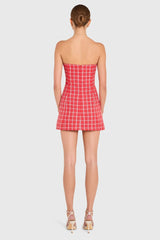 Amanda Uprichard Daisy Romper in Red