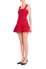 Amanda Uprichard Danner Skort Romper in Carnelian