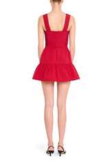 Amanda Uprichard Danner Skort Romper in Carnelian