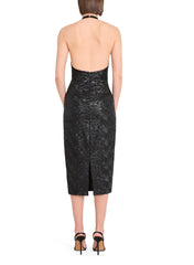 Amanda Uprichard Donahue Midi Dress in Black