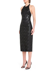 Amanda Uprichard Donahue Midi Dress in Black
