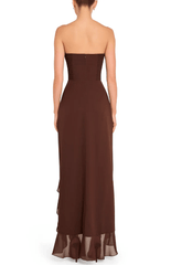 Amanda Uprichard Eden Gown in Cocoa