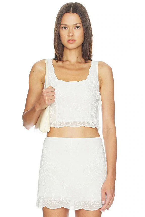 Amanda Uprichard Elisha Top in White