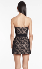 Amanda Uprichard Fae Dress in Boudoir Lace in Black/Tan