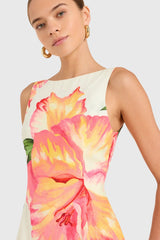 Amanda Uprichard Francie Romper in Hibiscus