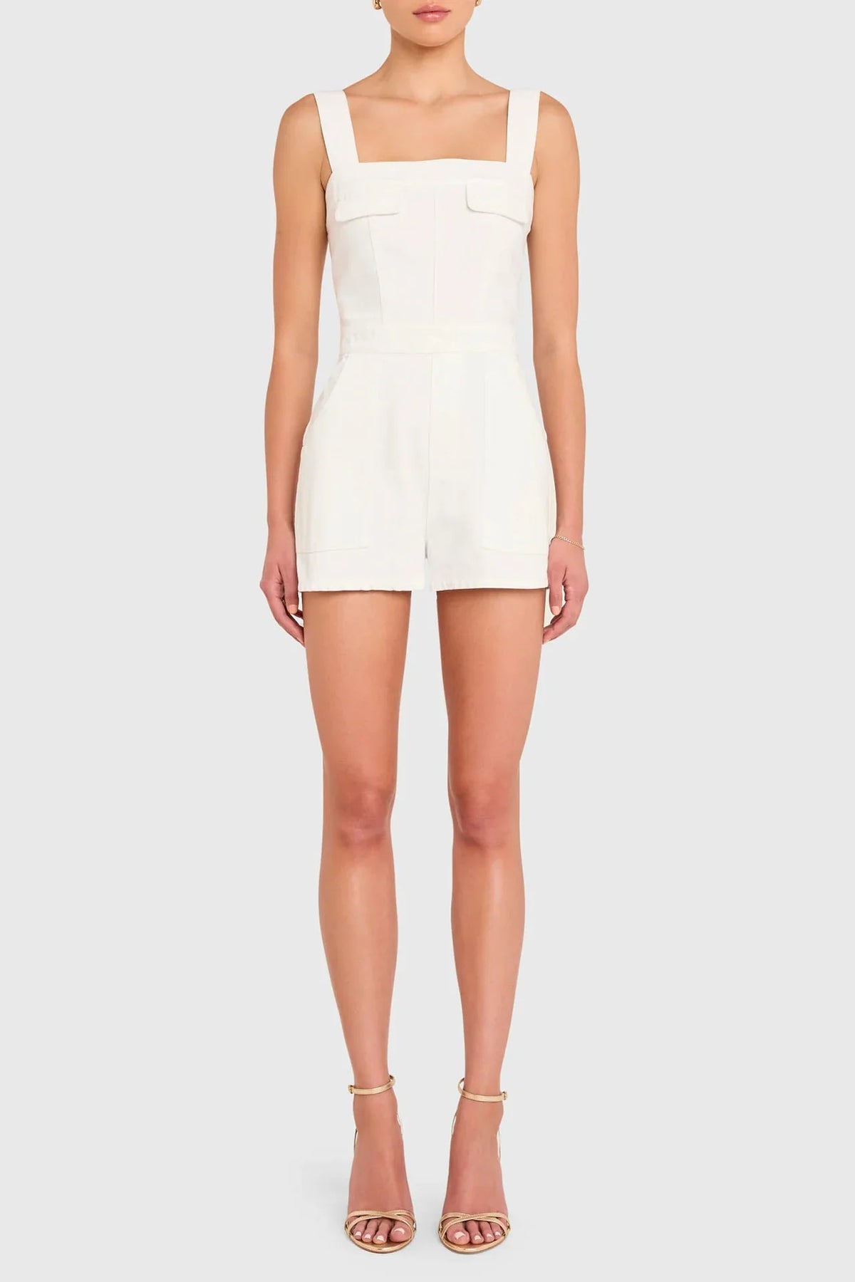 Amanda Uprichard Frida Romper in White Wash