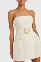Amanda Uprichard Gramercy Skort Romper in Ecru