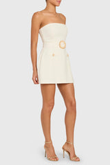 Amanda Uprichard Gramercy Skort Romper in Ecru