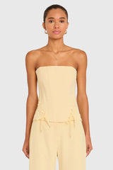 Amanda Uprichard Hathway Top in Cornsilk