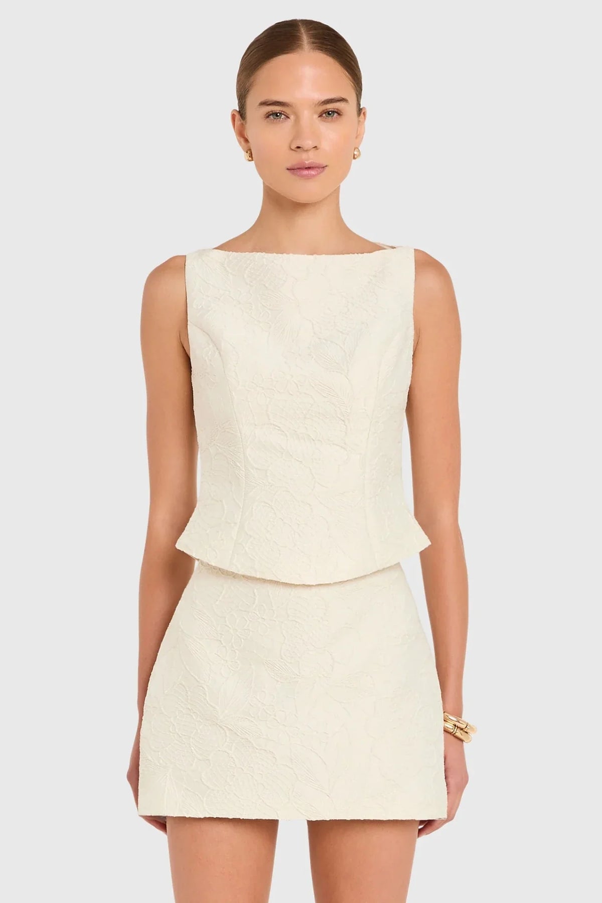Amanda Uprichard Ines Top in Chalk