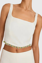 Amanda Uprichard Jace Top in Ivory
