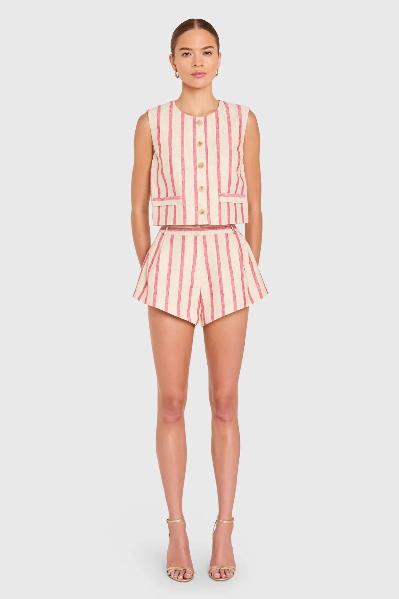 Amanda Uprichard Jeremiah Top in Red Stripe