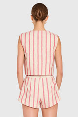 Amanda Uprichard Jeremiah Top in Red Stripe