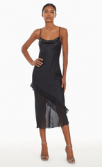 Amanda Uprichard Luciana Silk Dress in Black
