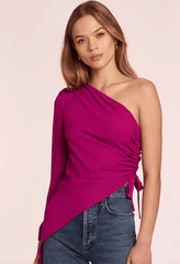 Amanda Uprichard Maryclare Top in Magenta