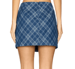 Amanda Uprichard Maven Skirt in Argyle Denim