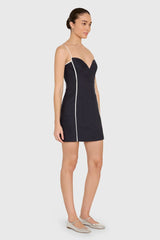 Amanda Uprichard Olivette Dress in Navy Ivory