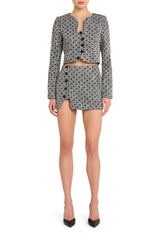Amanda Uprichard Puzzle Skort in Polkadot Tweed